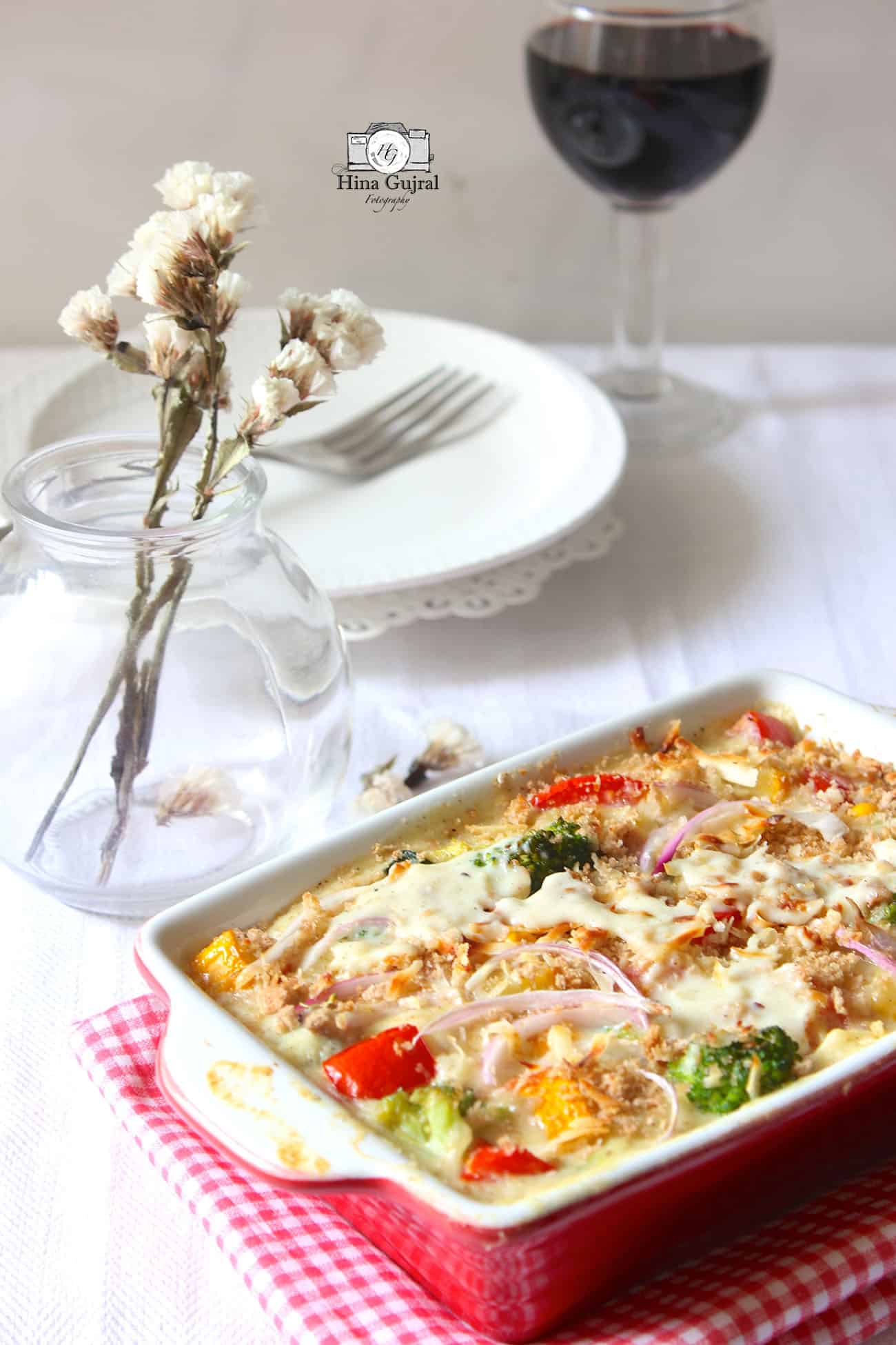 Baked Vegetables in White Sauce Recipe Fun FOOD and Frolic