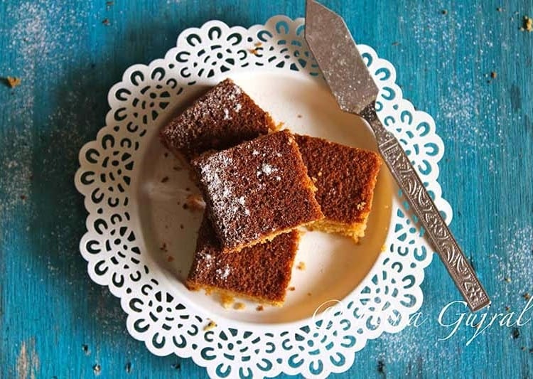 Garam Masala Spiced Gingerbread Cake is my adaption of classic Gingerbread Cake with a hint of very Indian Garam Masala and sweetened with Nolen/Kajur Gur