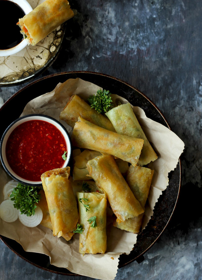 Want to know the secret behind my popular Veg Spring Roll? It is the light and super easy vermicelli stuffing. Find how to make veg spring roll