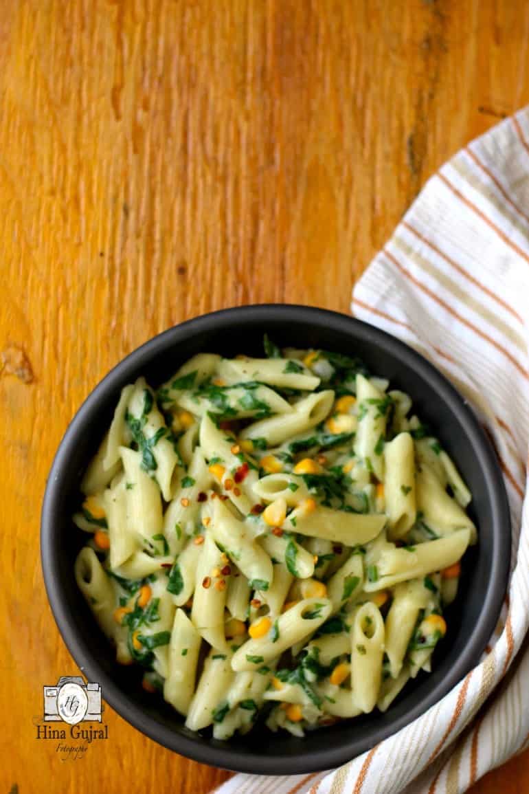 Creamy Spinach Pasta in Whole Wheat White Sauce Fun FOOD