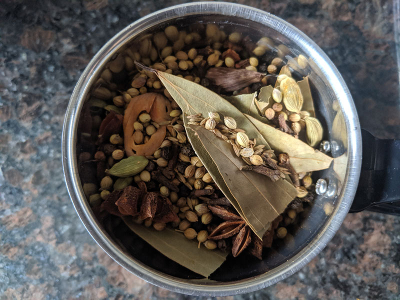 Garam Masala is a spice blend commonly used for cooking in the Indian subcontinent.