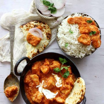 A quick and easy version of classic Indian Butter Chicken. That can be prepared for a meal in 30 minutes.