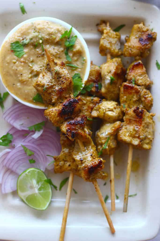 Tandoori Chicken Satay is an Indian style grilled chicken satay. Surely addictive and lip smacking good. 