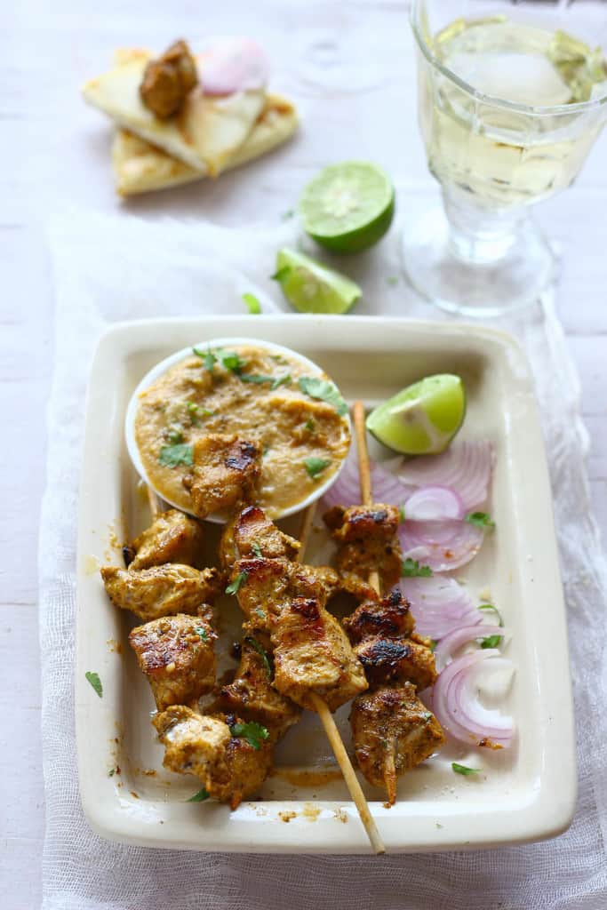Tandoori Chicken Satay is an Indian style grilled chicken satay. Surely addictive and lip smacking good. 