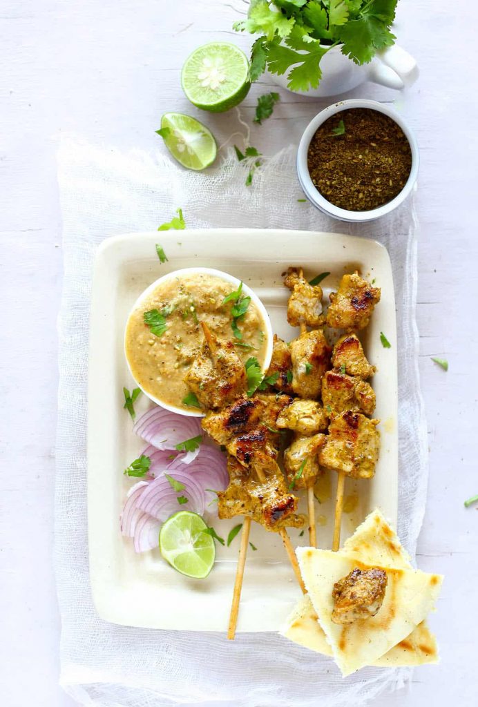 Tandoori Chicken Satay is an Indian style grilled chicken satay. Surely addictive and lip smacking good.