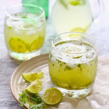 Nimbu Pudina Sherbet - our new favorite summer drink. It is incredibly refreshing and super easy to prepare.