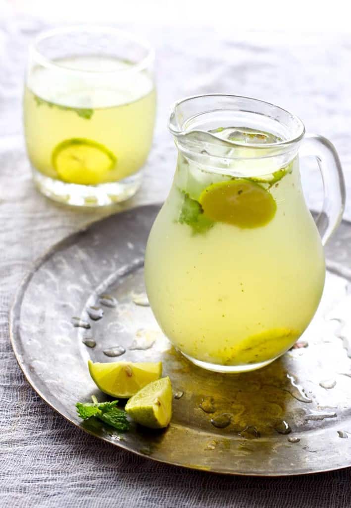 Nimbu Pudina Sherbet - our new favorite summer drink. It is incredibly refreshing and super easy to prepare. 