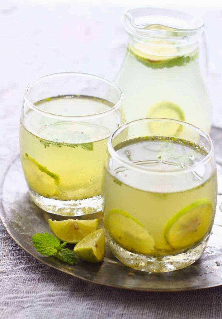 Nimbu Pudina Sherbet - our new favorite summer drink. It is incredibly refreshing and super easy to prepare.