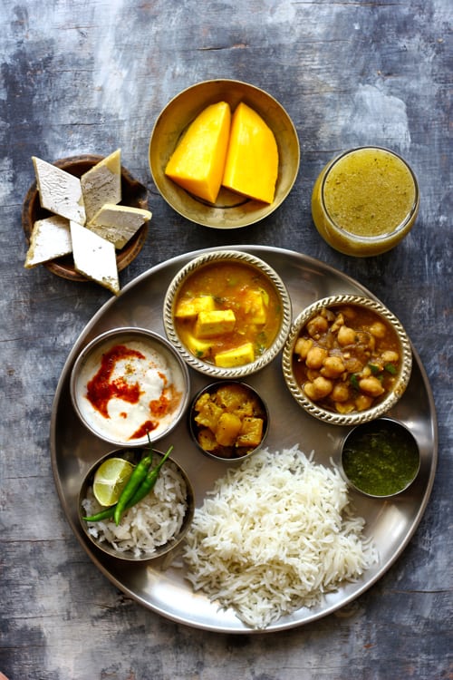 presentation of indian meals