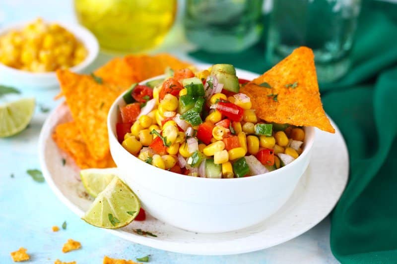Corn Salsa is a 15 - minute delicious, vegan, gluten-free corn salad recipe 
