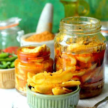 Instant Mango Pickle is a delectable mango pickle recipe that is ready to eat in few hours. Find how to make an Instant Mango Pickle