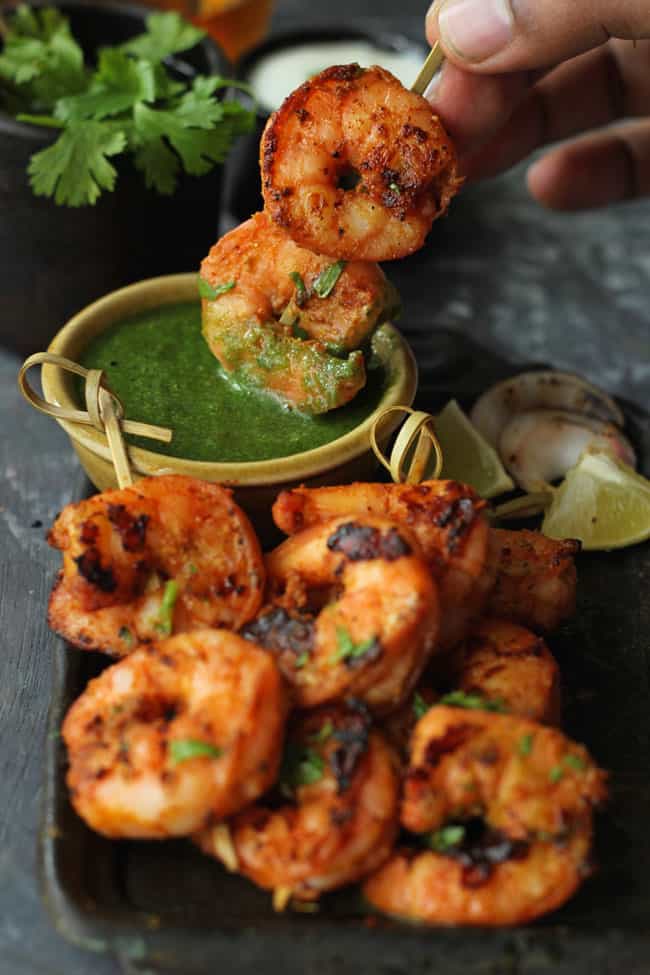 Tandoori Prawn Skewers 