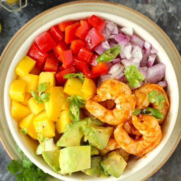 Mexican Style Mango Avocado Salad With Shrimps