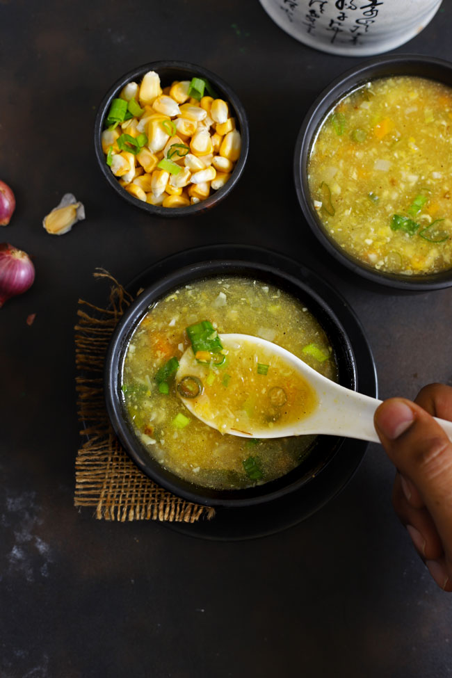 Chinese Sweet Corn Soup Recipe - Fun FOOD Frolic