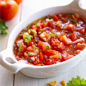 Mexican style chunky tomato salsa