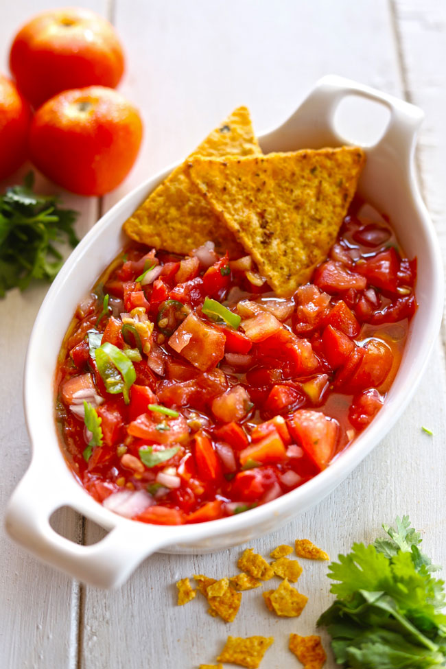 Mexican style chunky tomato salsa