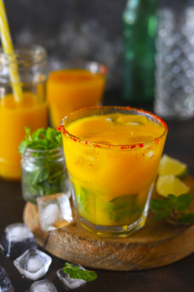 An alcohol free refreshing mango mojito