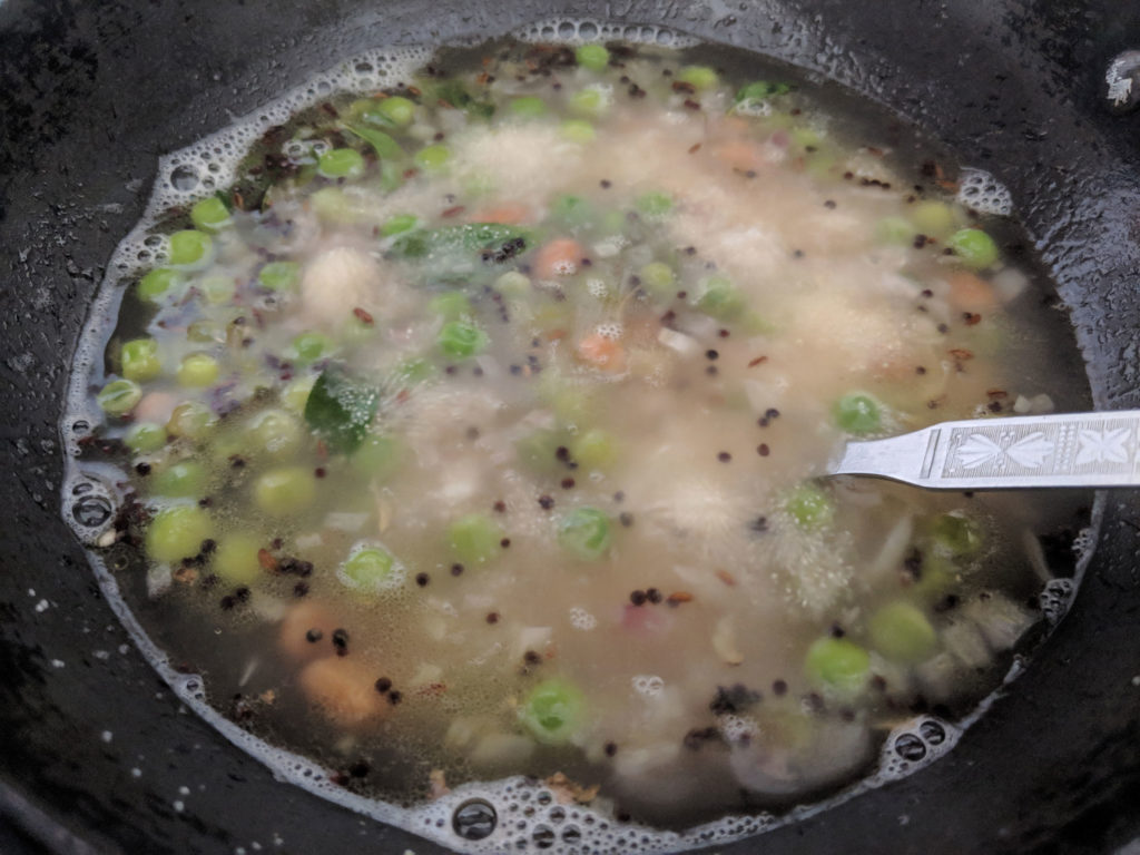 Rava Upma is a vegetarian South Indian breakfast porridge prepared with semolina and fresh vegetables.