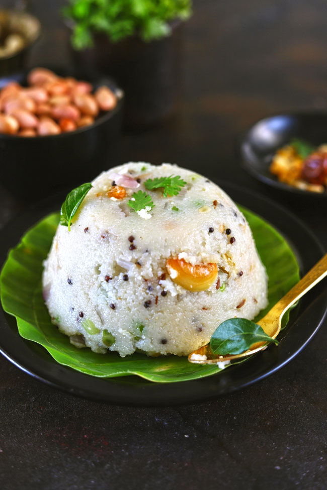 Rava Upma is a vegetarian South Indian breakfast porridge prepared with semolina and fresh vegetables.