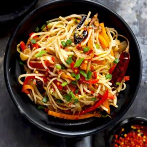 Chilli Garlic Noodles is a spicy, Indian Chinese style noodles stir-fry with loads of vegetables.