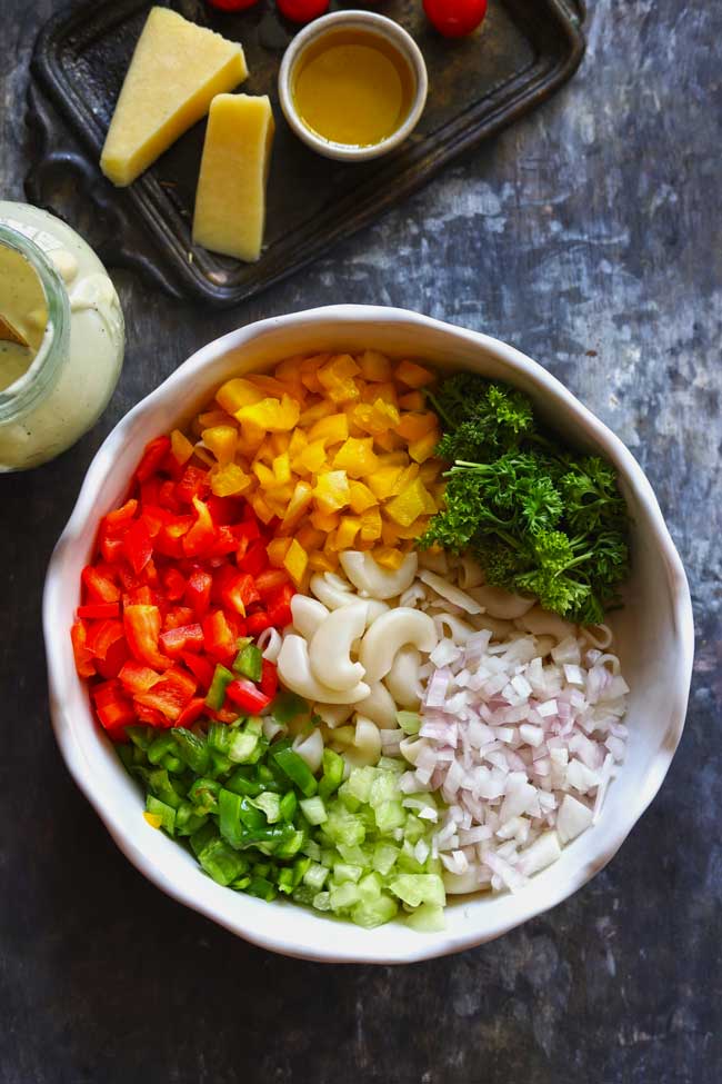 Macaroni Salad is a pasta salad packed with fresh veggies, and a creamy dressing