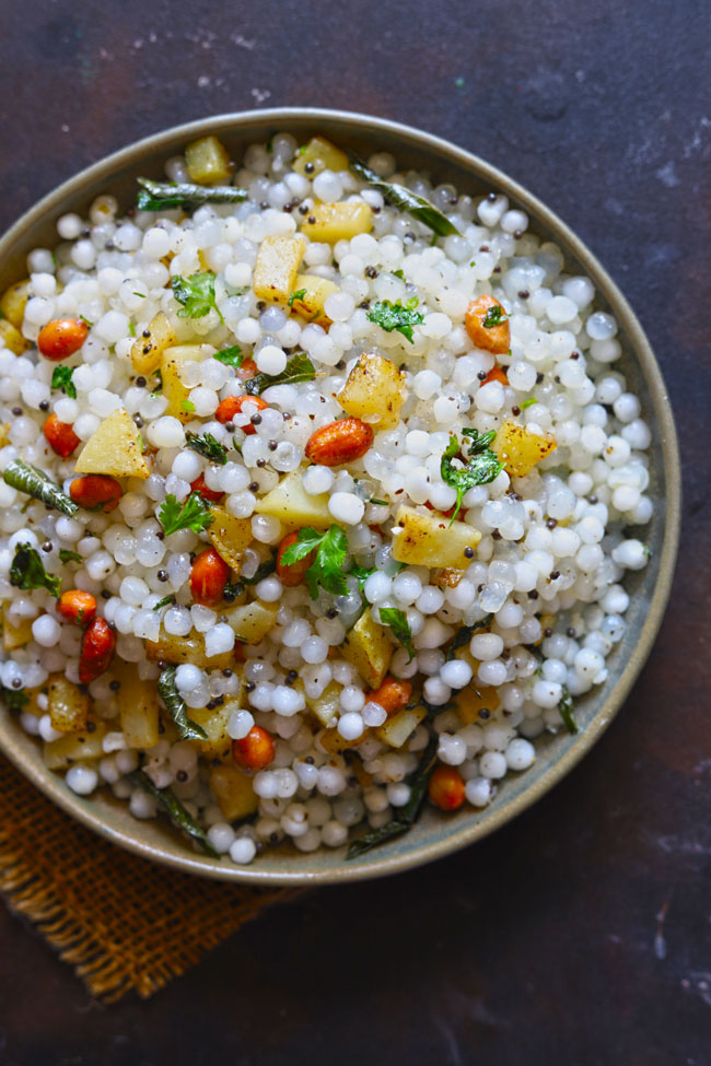 Sabudana Khichdi is a gluten-free, vegetarian, Indian style sago pearls upma.