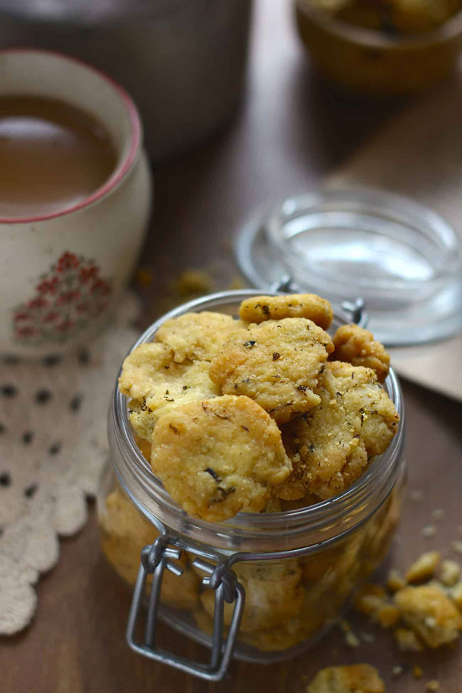 Mathri is a crispy, flaky, savory Indian teatime snack.