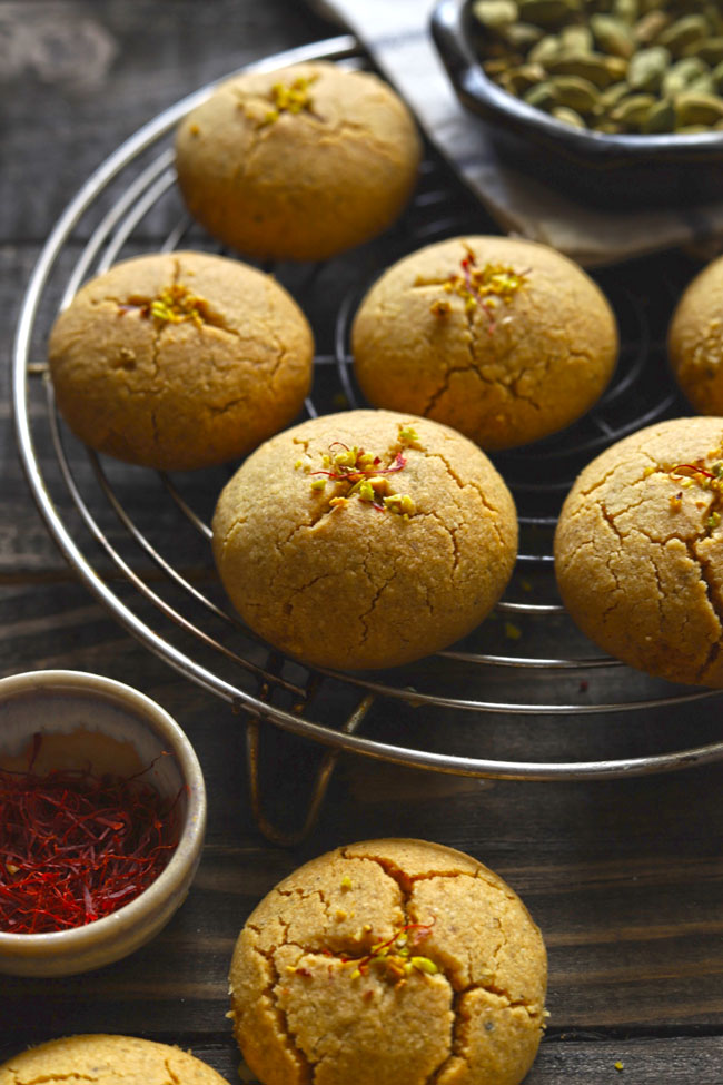 Nankhatai is an eggless, traditional Indian shortbread cookies.