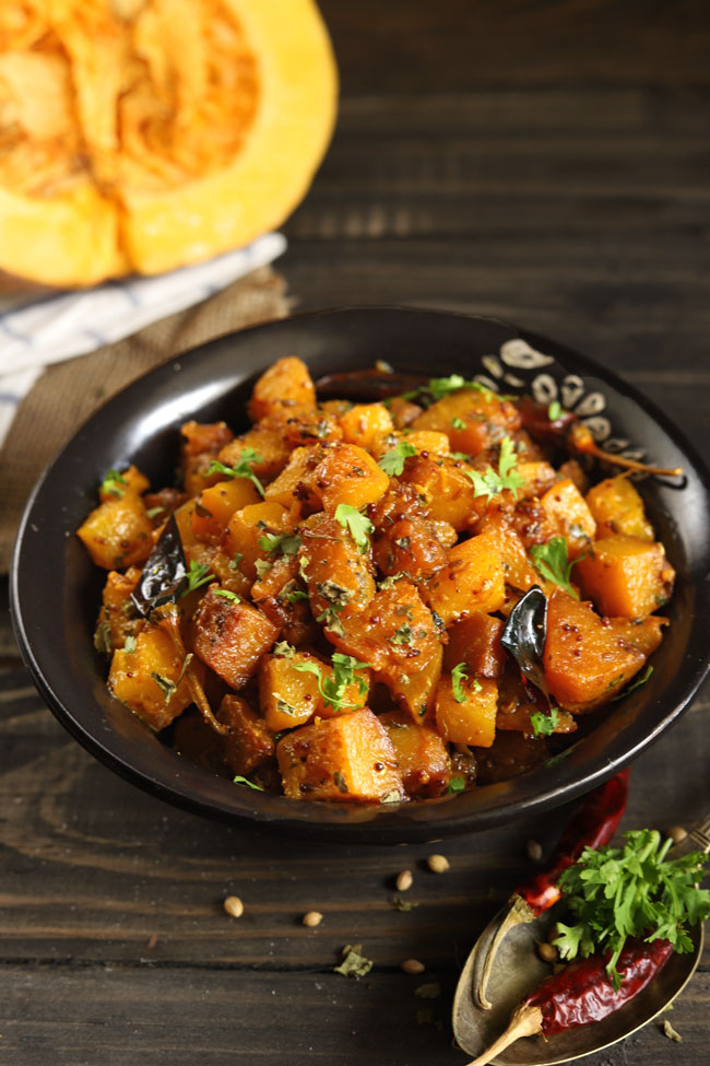 Kaddu Ki Sabzi is a sweet and savory Indian style pumpkin stir fry