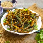 Indian Style Kurkuri Bhindi On A White Bowl