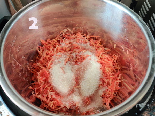 Carrot Halwa Cooking In An Instant Pot