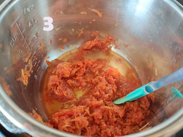 Carrot Halwa Cooking In An Instant Pot