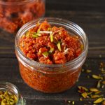 Gajar Halwa Garnished With Sliced Pistachio And Almonds