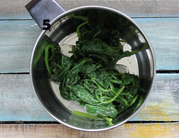 Blanched Spinach Leaves In A Mixer