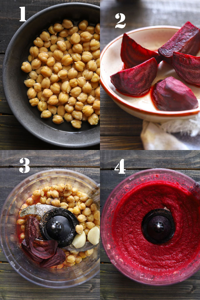 Beet Hummus Cooking Steps