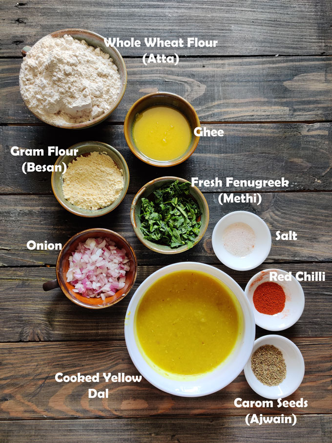 Ingredients For Making Dal Paratha