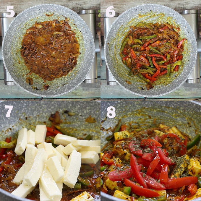 Collage Of Vegetable Jalfrezi Cooking Steps