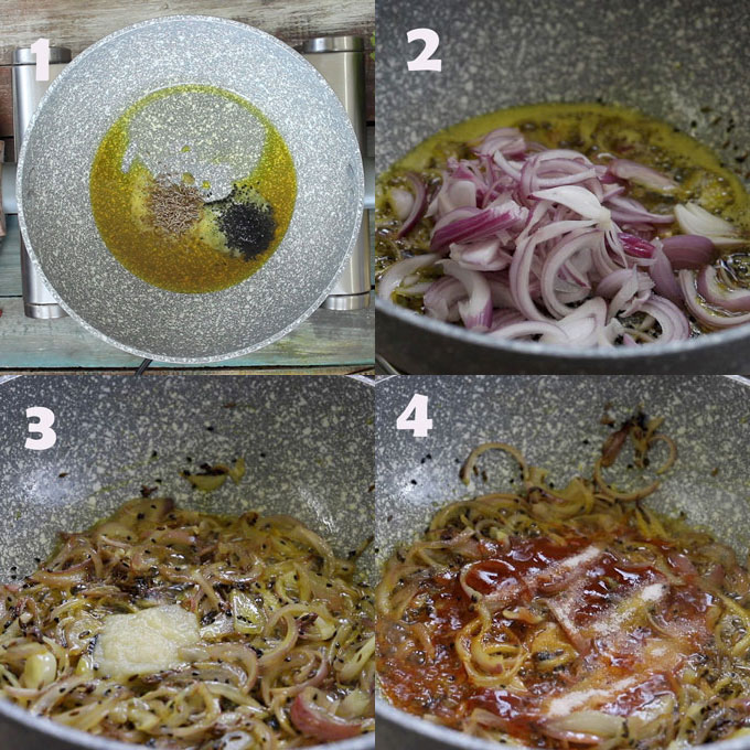 Collage Of Vegetable Jalfrezi Cooking Steps