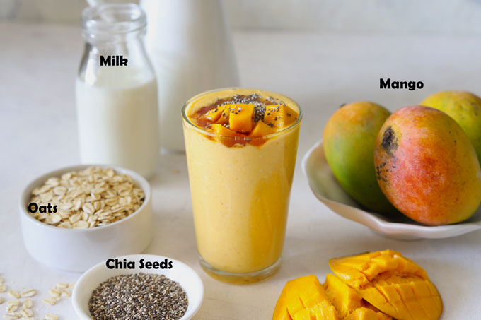 Ingredients For Mango Oats Smoothie