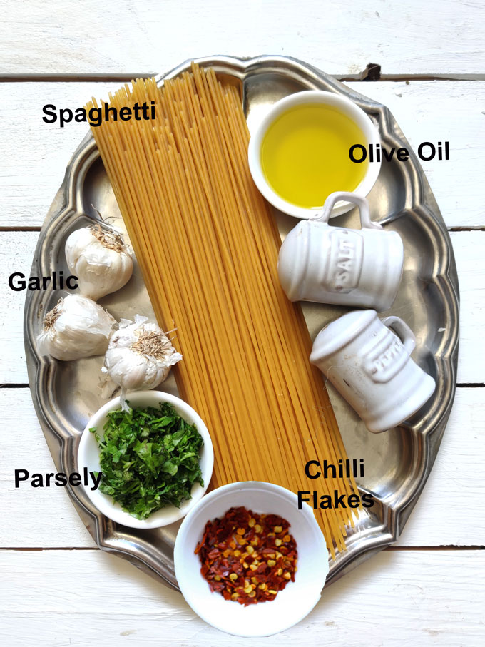 Ingredients For Pasta Aglio Olio