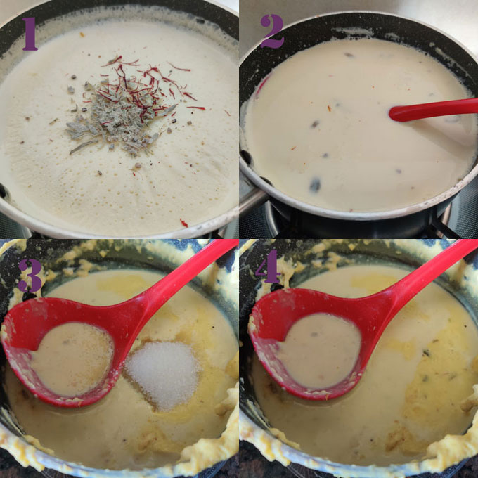 Collage Of Shahi Tukra Cooking Steps