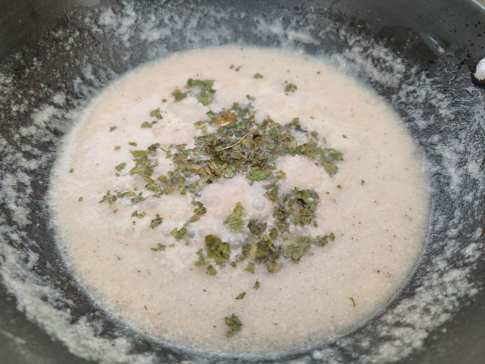 Cooking step of paneer in white gravy