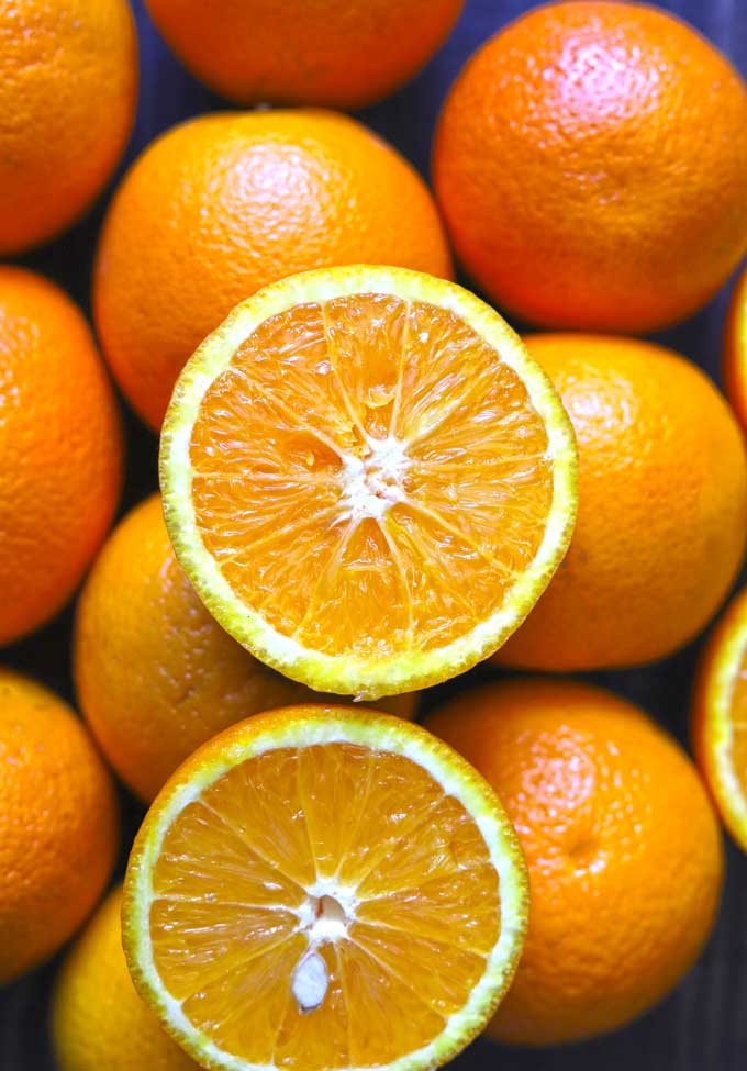 aerial shot of oranges