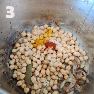 cooking steps of instant pot chickpea rice