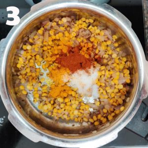 chana dal pulao cooking steps.