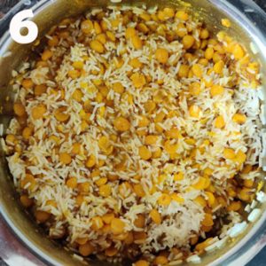 chana dal pulao cooking steps.