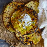 aerial shot of Punjabi dal paratha