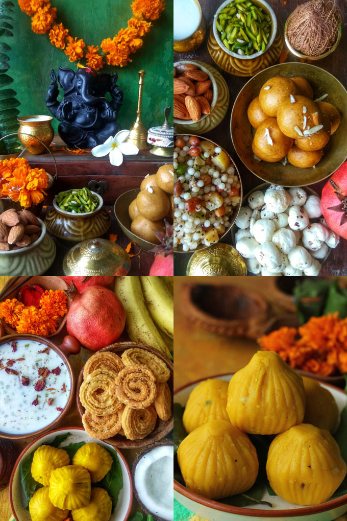 Collage of Ganesh Chaturthi Festival images