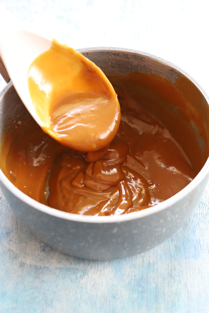 peanut butter in a saucepan for making granola bars