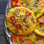 aerial shot of oats chilla in a platter